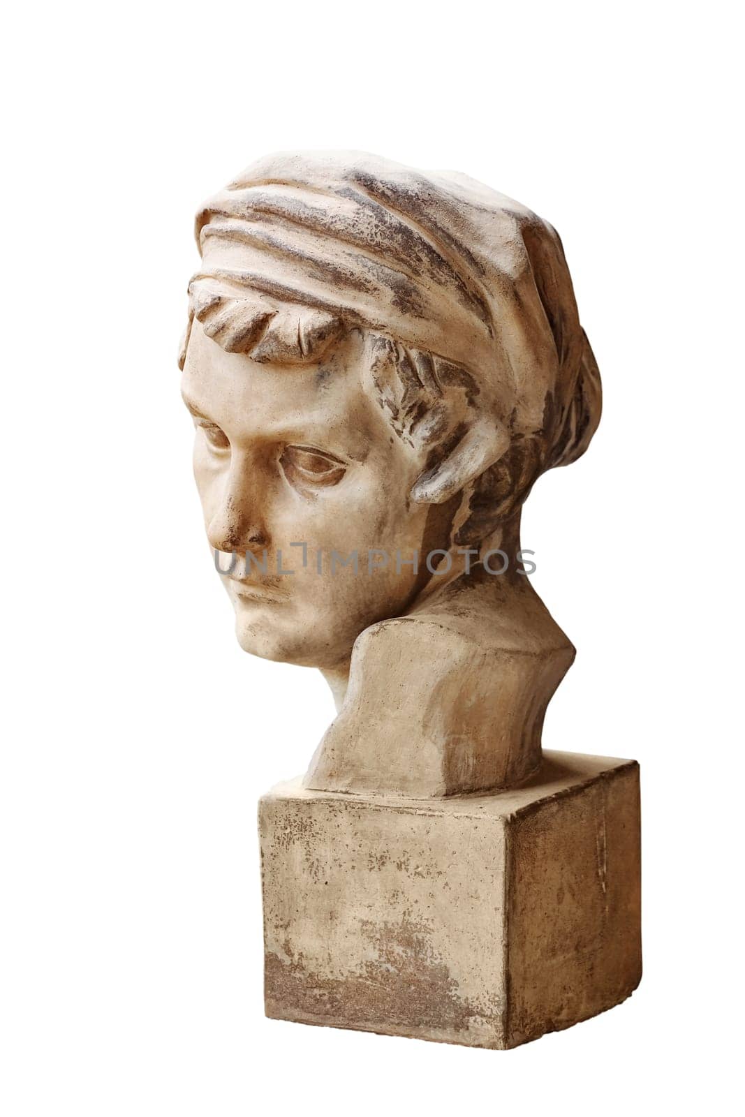 Sculptural Portrait of a Woman over the White Background
