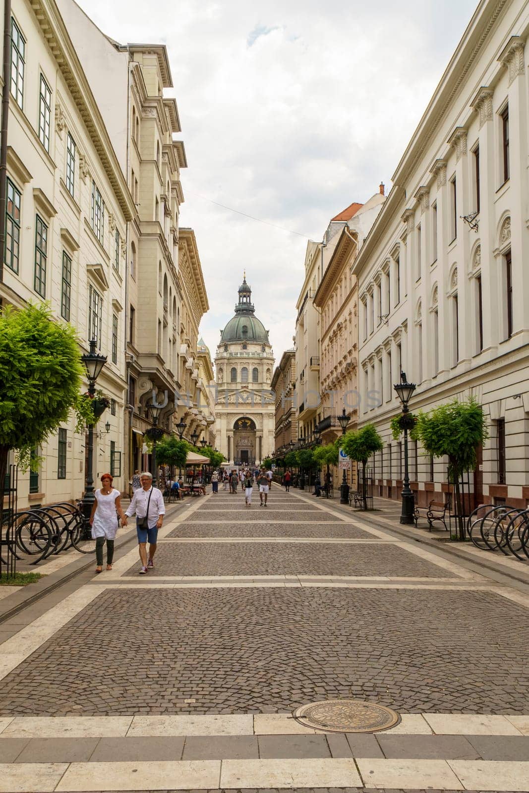 Budapest, Hungary - July 07, 2019: St. Stephen's Basilica is a basilica located in the Pest area of the city of Budapest. Every year visited by thousands of tourists. Its capacity is around 8,000 faithful.