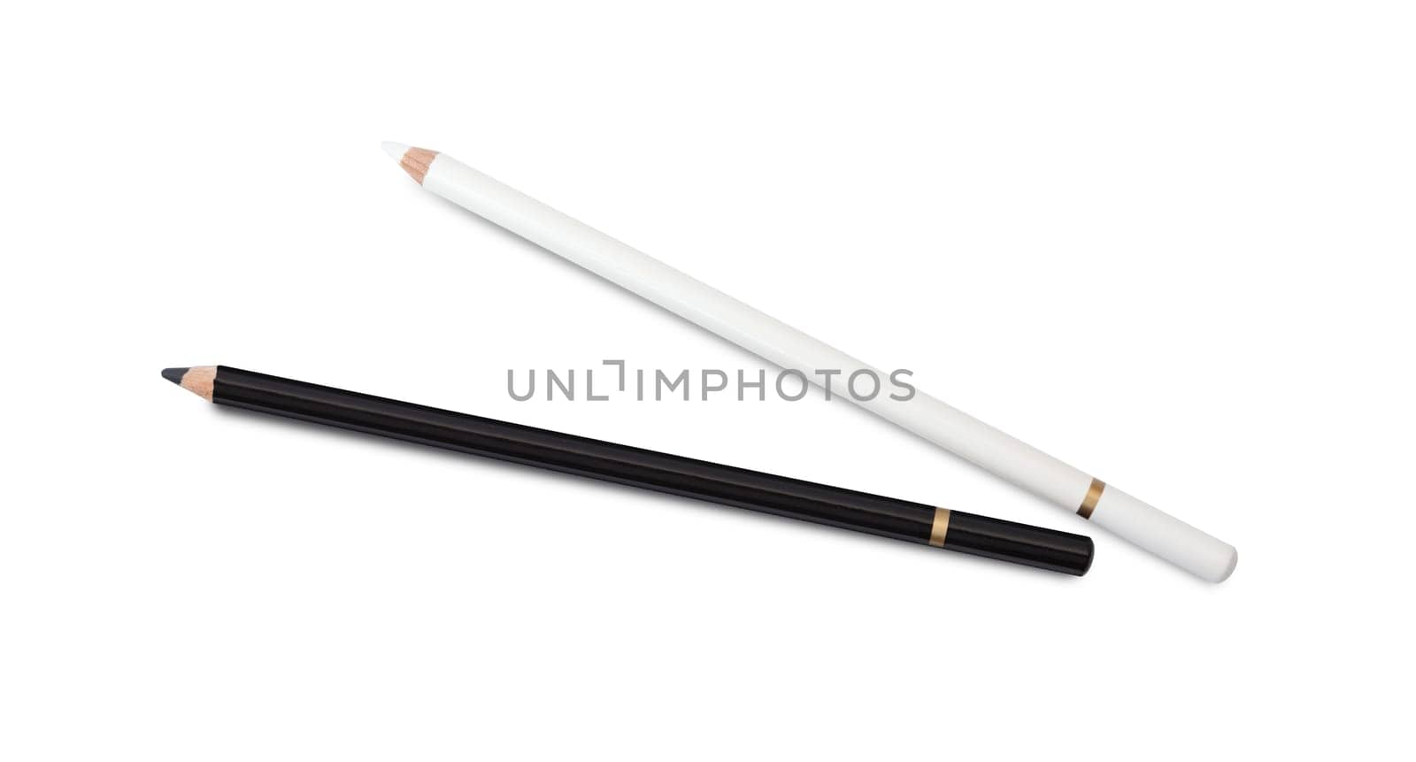 Black and white pencil isolated on white background. With clipping path