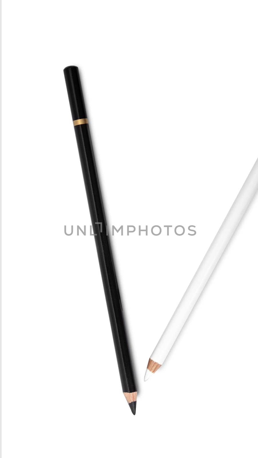 Black and white pencil isolated on white background. With clipping path