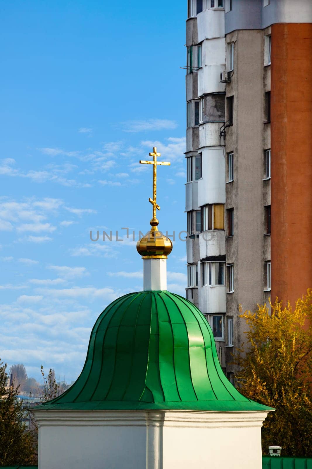 Chisinau, Moldova 24 June 2019: Autumn panorama of Chisinau city high-rise buildings construction, view of the city circus. Chisinau capital of the Republic of Moldova