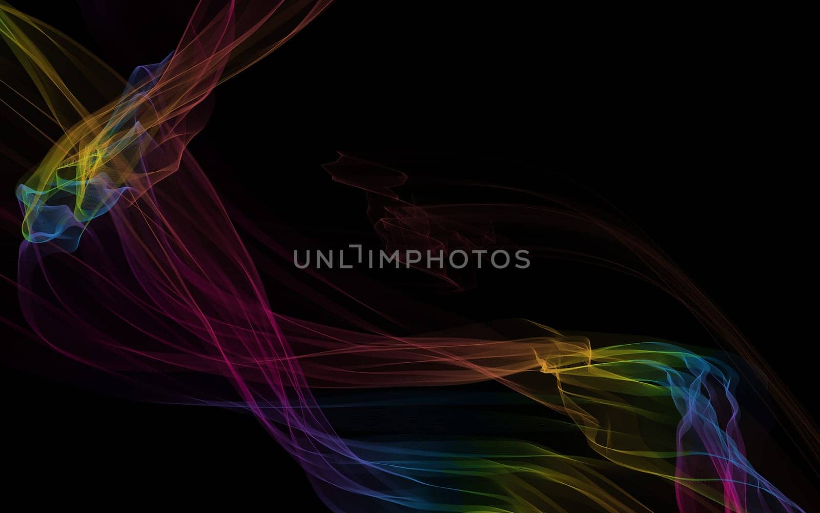 Dark abstract background with a glowing abstract waves, abstract background