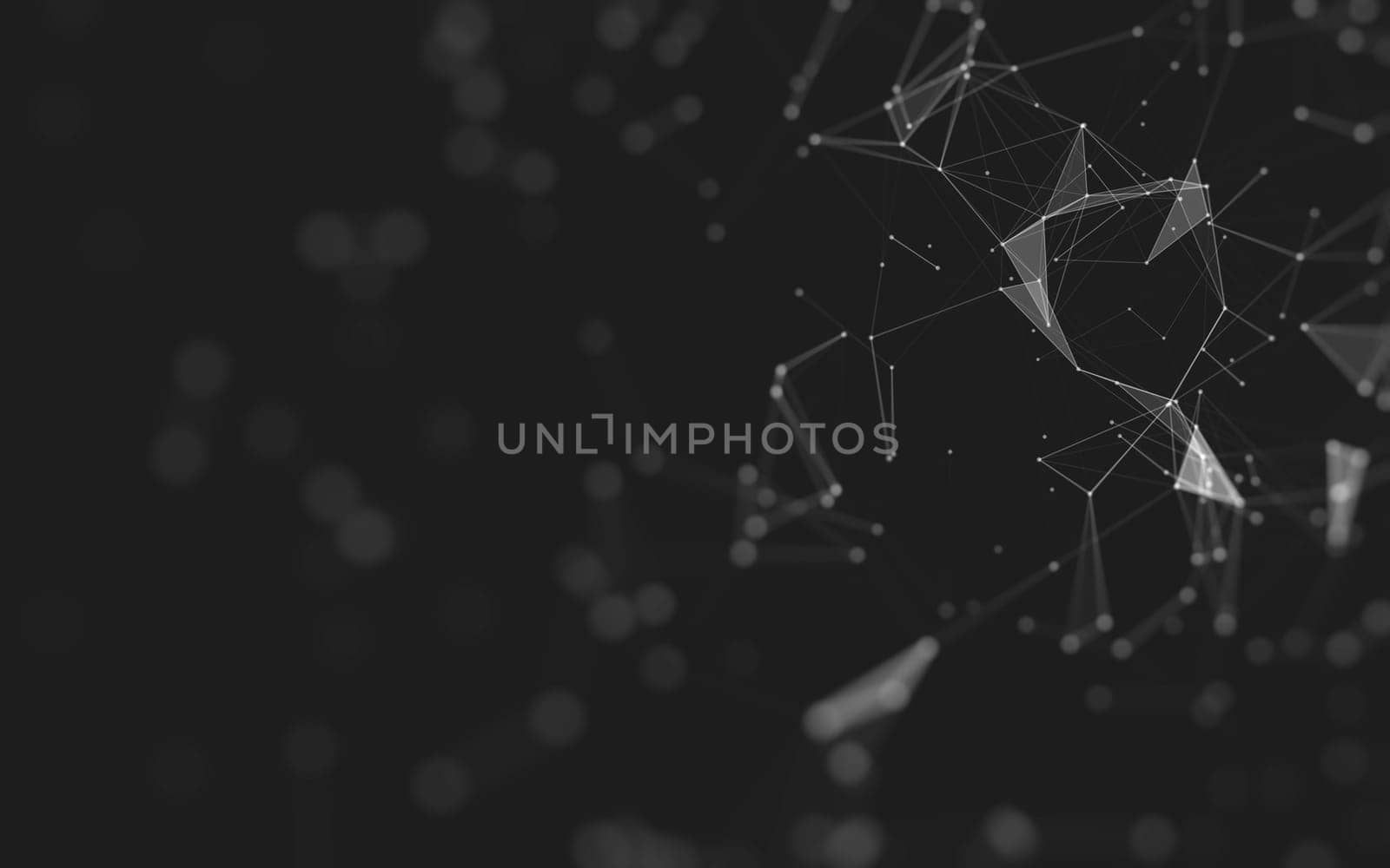 Abstract background. Molecules technology with polygonal shapes, connecting dots and lines. Connection structure. Big data visualization.