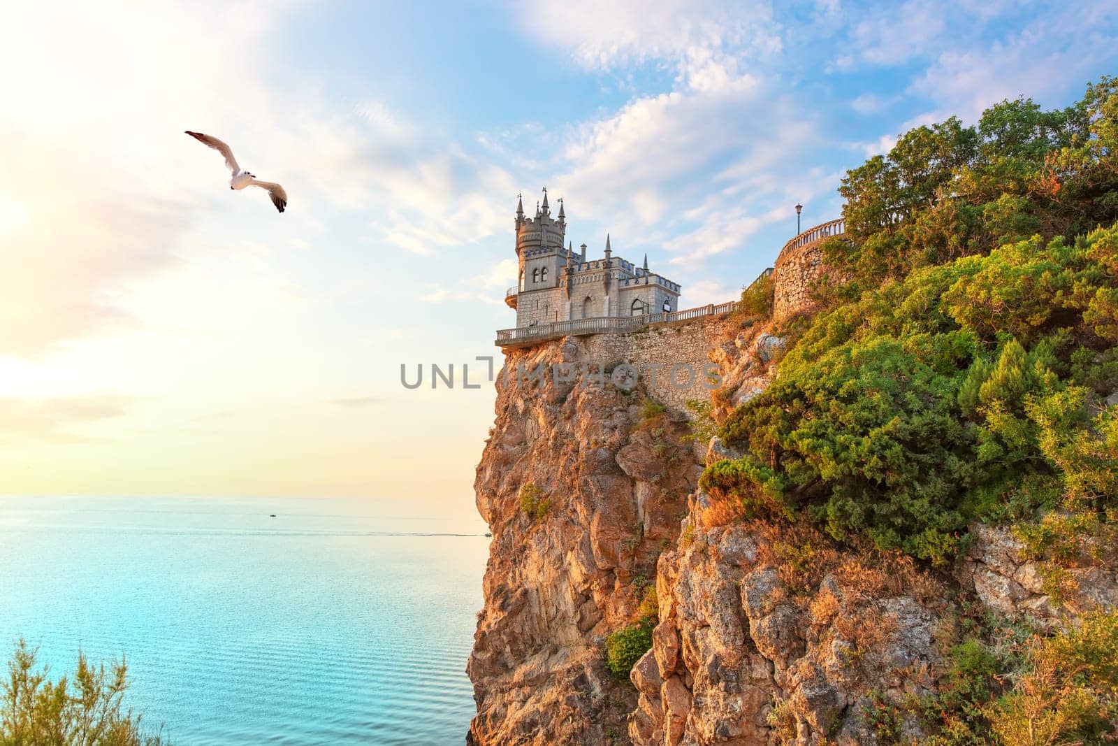 The Swallow Nest and the Black sea scenery, Crimea.