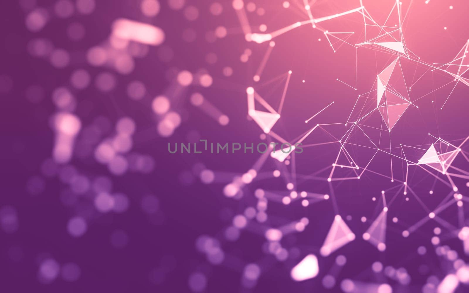 Abstract background. Molecules technology with polygonal shapes, connecting dots and lines. Connection structure. Big data visualization.