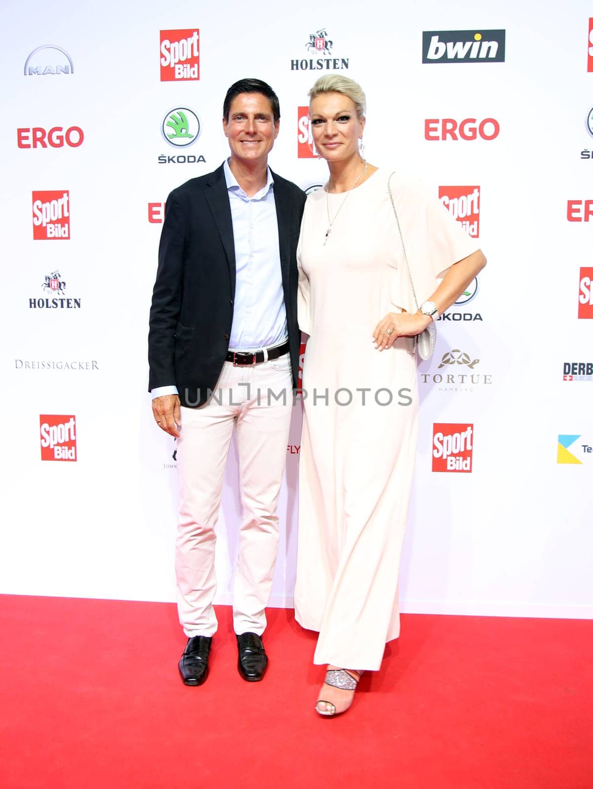Maria Hoefl-Riesch with husband  Marcus Hoefl,.Sport BILD Award 2019 at the Fischauktionhall Hamburg , 19.08.2019