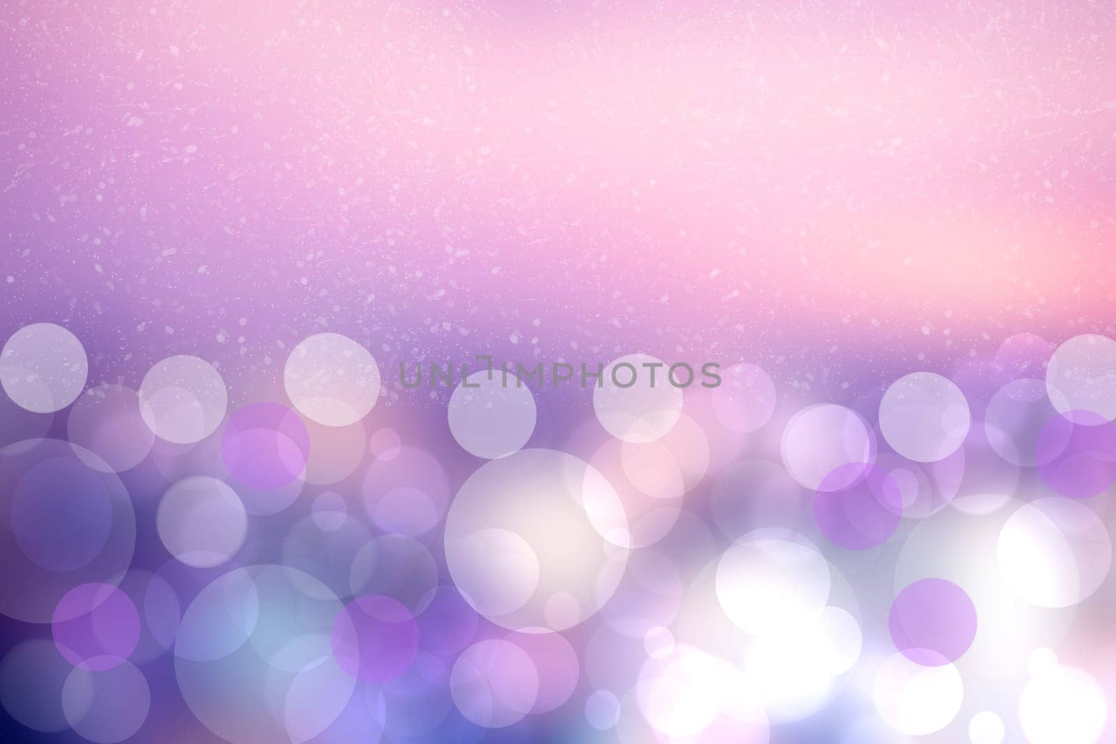 Abstract gradient pink purple background texture with blurred bokeh circles and lights. Space for design. Beautiful backdrop.