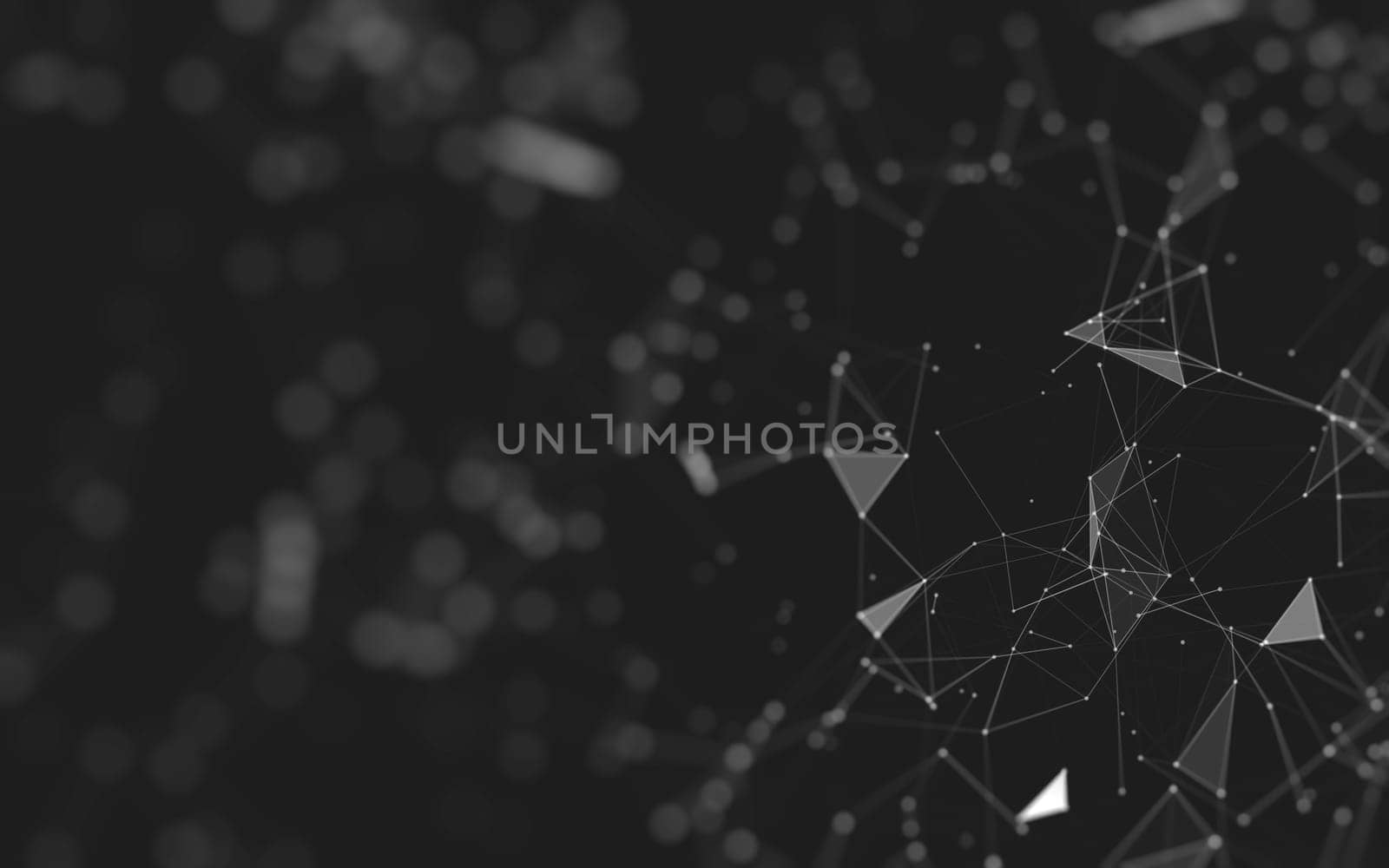 Abstract background. Molecules technology with polygonal shapes, connecting dots and lines. Connection structure. Big data visualization.