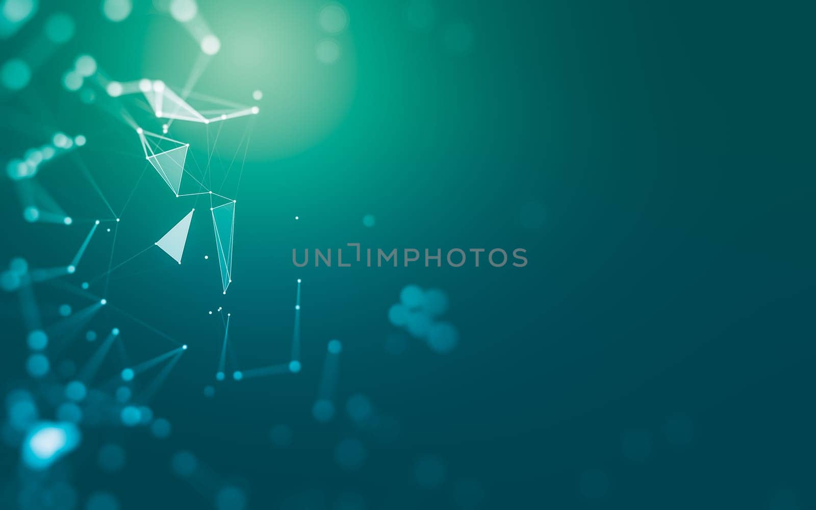 Abstract background. Molecules technology with polygonal shapes, connecting dots and lines. Connection structure. Big data visualization.