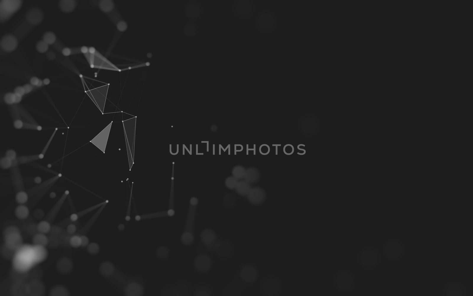 Abstract background. Molecules technology with polygonal shapes, connecting dots and lines. Connection structure. Big data visualization.