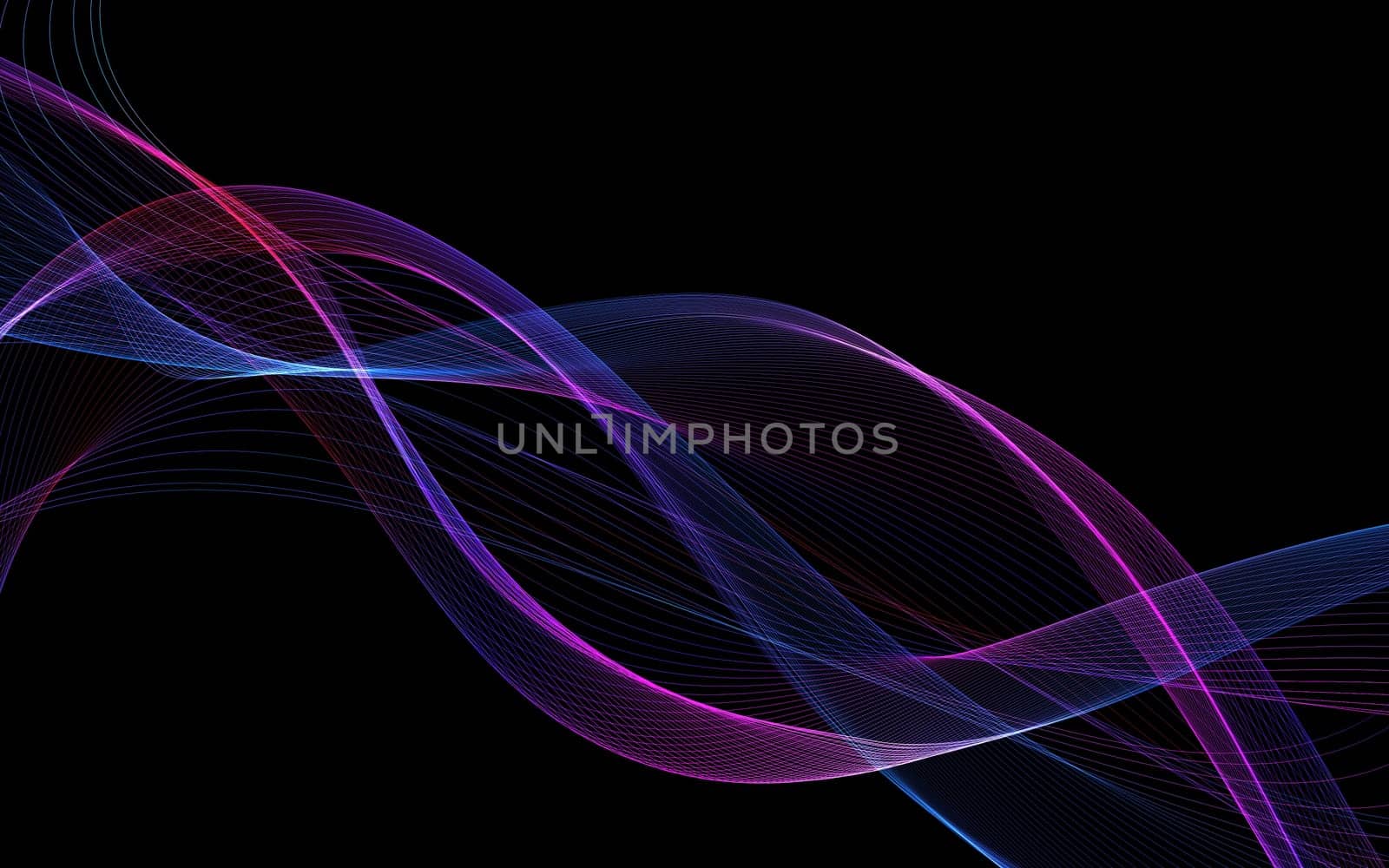 Dark abstract background with a glowing abstract waves, abstract background