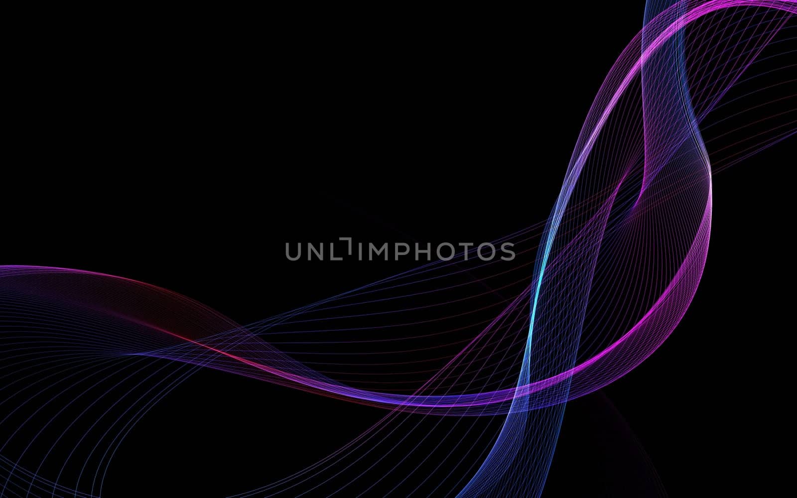 Dark abstract background with a glowing abstract waves, abstract background