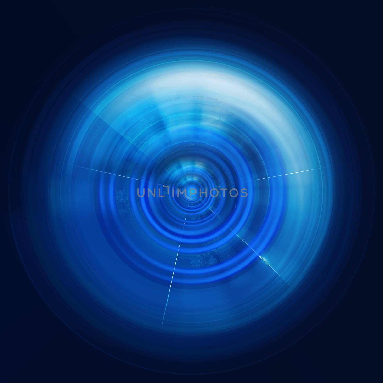 High tech digital spin button futuristic technology, blue color theme.