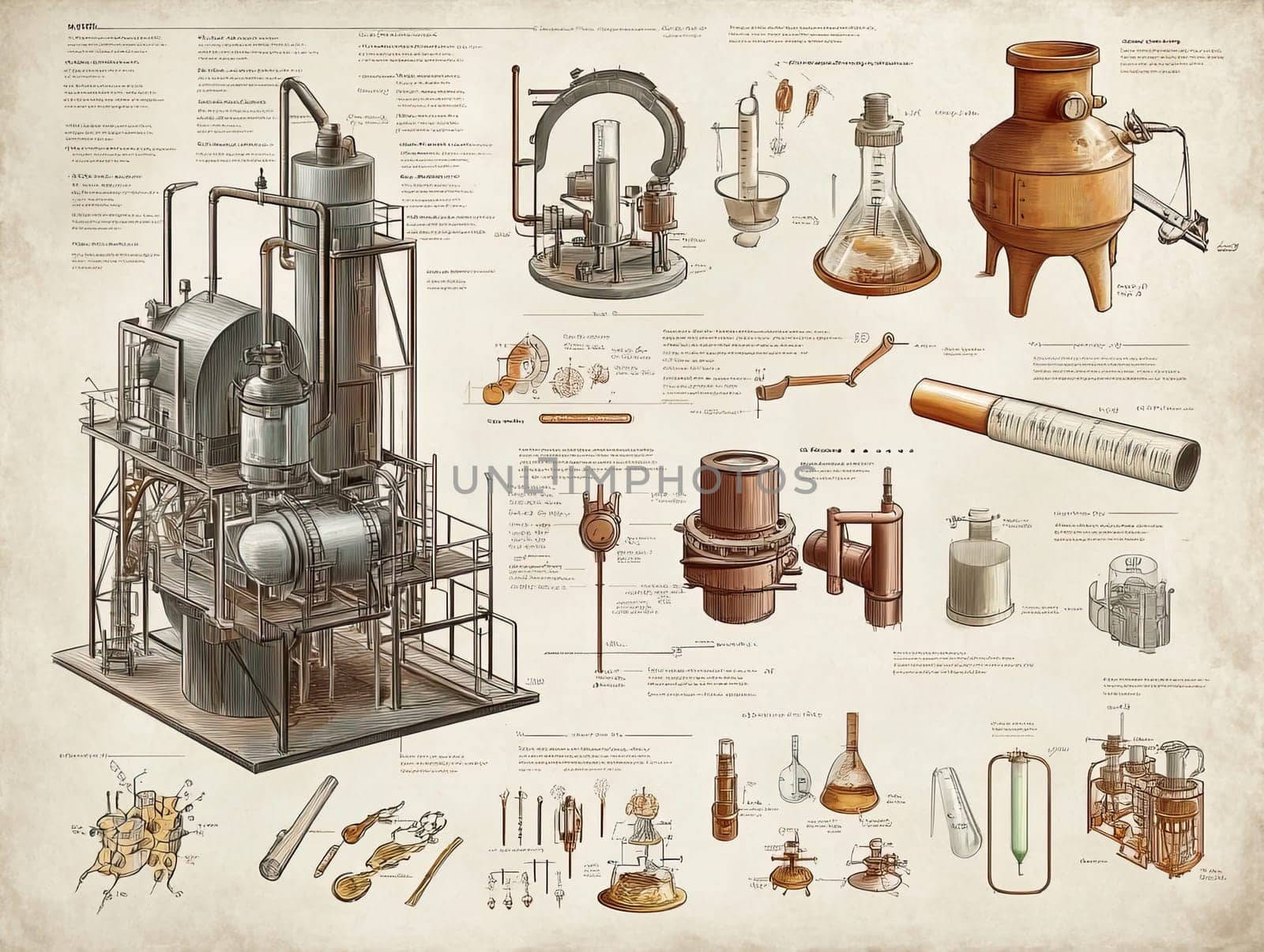Infographic showcases a variety of equipment and techniques involved in gold production. It highlights processes, tools, and machinery essential for extraction and refinement.