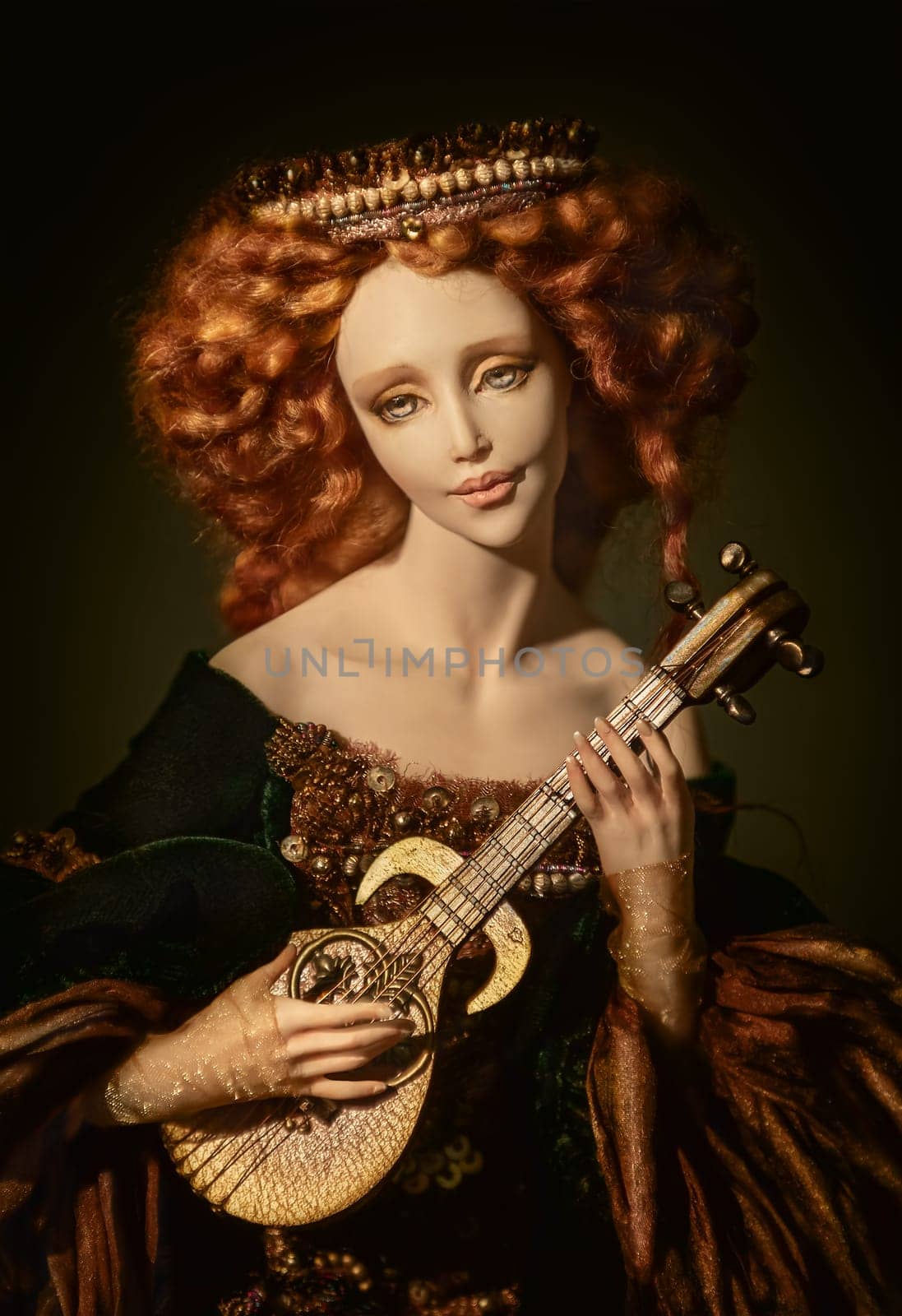 PREILI, LATVIA - August 16, 2019: Doll by Elena Tuminskaya - "Beautiful Song"" at the International Festival of Author Dolls ""Dolls Summer in Preili"""