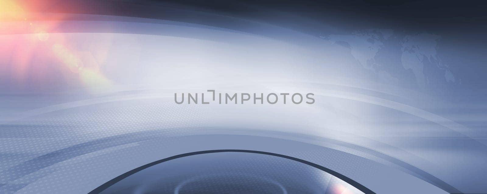 Abstract Empty 3D Studio Space With Lens Flare at Left Top Corner, 3d Illustration.