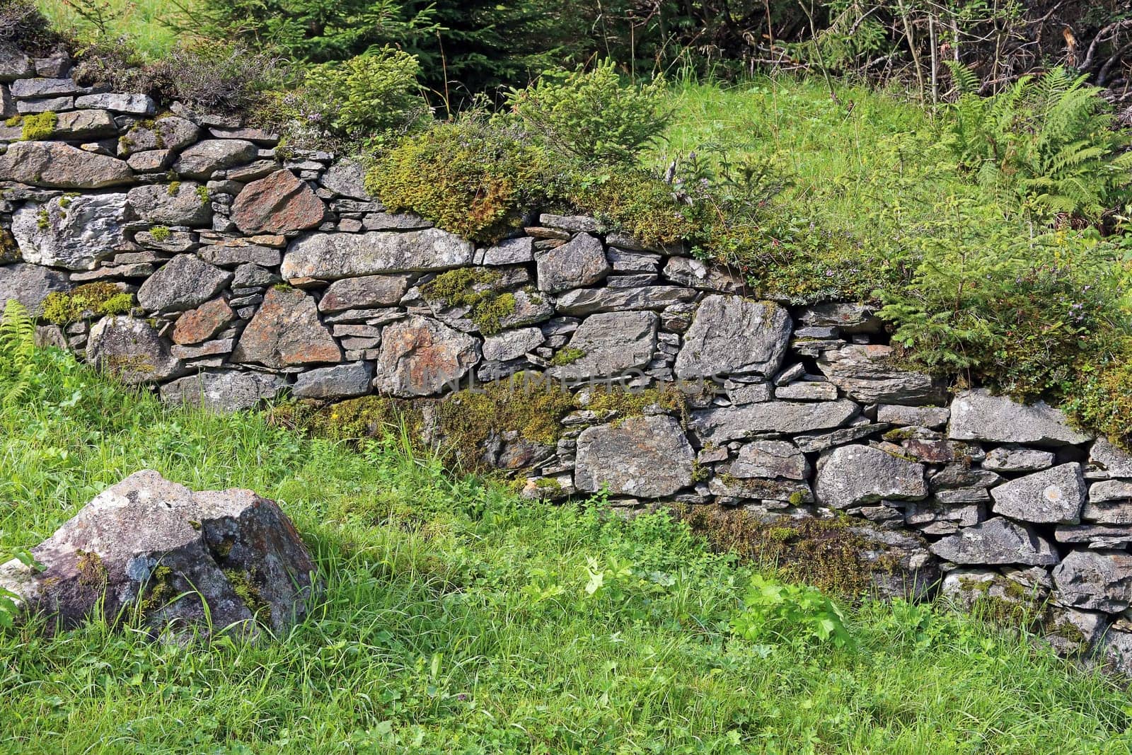 Natural stone wall in Pinzgau