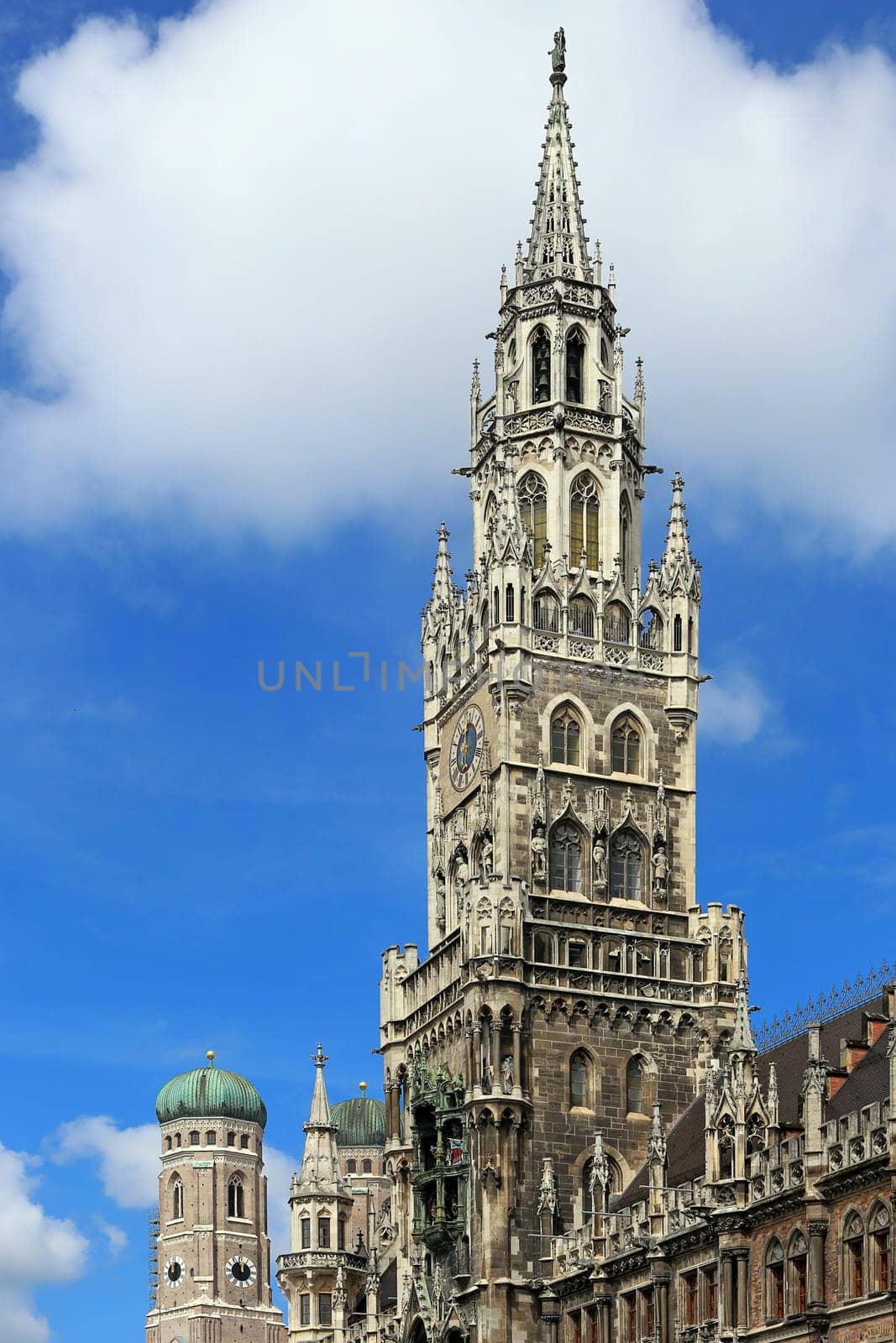 Town Hall Tower and Tower of the Frauenkirche in Munich