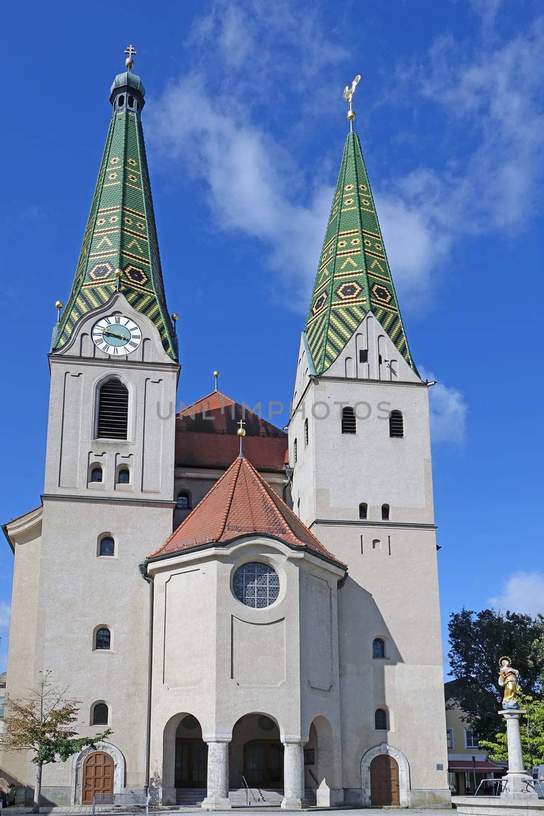 The neo-baroque Catholic parish church of St Walburga in Beilngries in Upper Bavaria