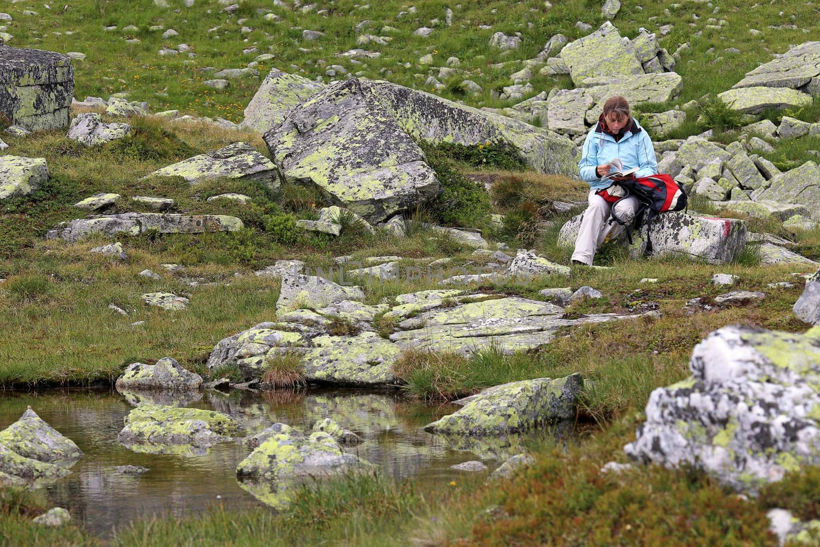 Nature lover in the high mountains