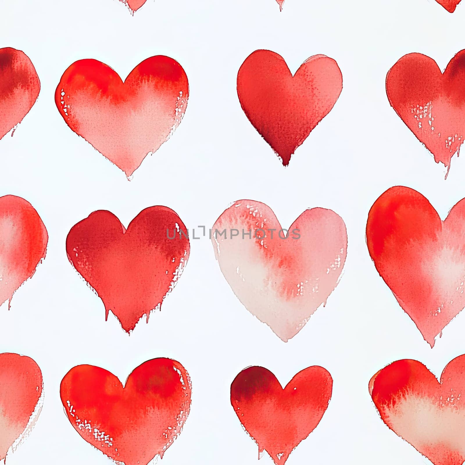 This tile showcases a charming array of watercolor red hearts, perfect for enhancing creative projects and adding a touch of warmth to any decor. Ideal for arts and crafts.