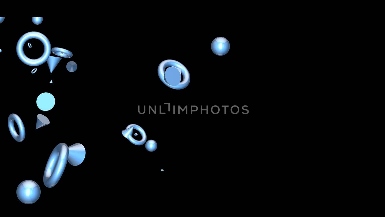 The 3d rendering of abstract background ratation geometric primitive shapes