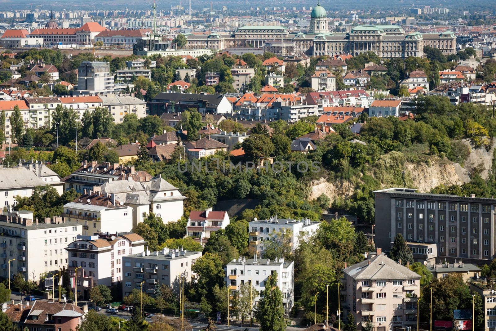 Cityscape aerial view of Budapest city in Hungary.