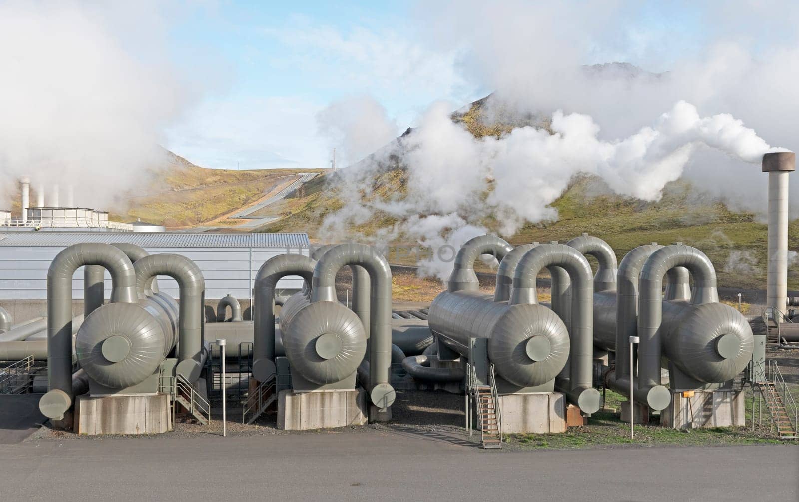 Steam Separators at a Geothermal Energy Plant in Iceland