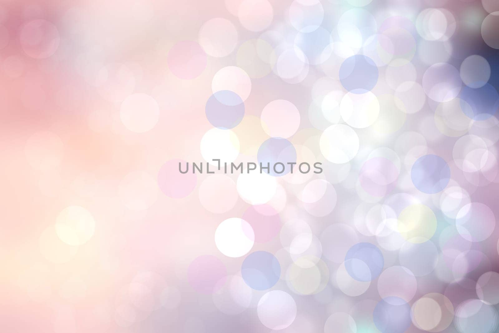 Abstract blurred fresh vivid spring summer light delicate pastel pink blue white bokeh background texture with bright circular soft color lights. Beautiful backdrop illustration.