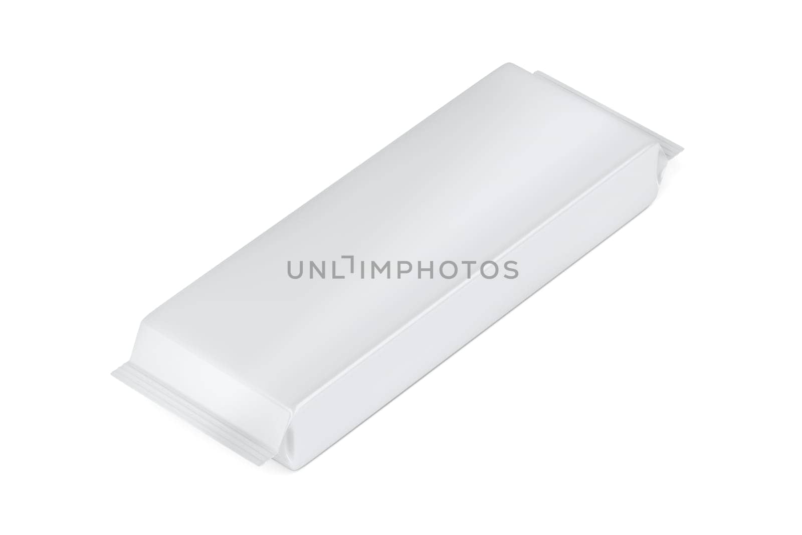 White blank packaging for chocolate, wafer or other types of foods