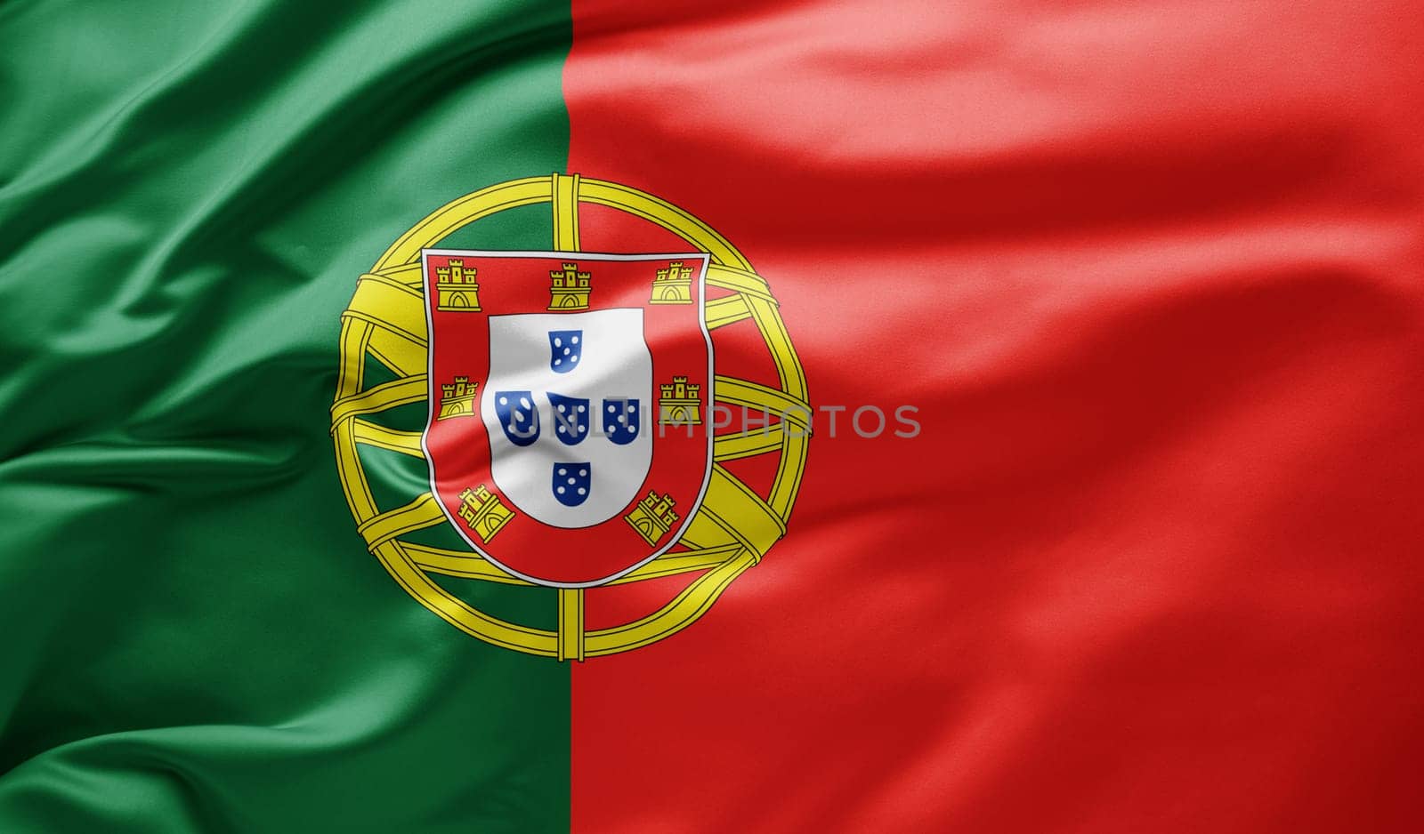 Waving national flag of Portugal