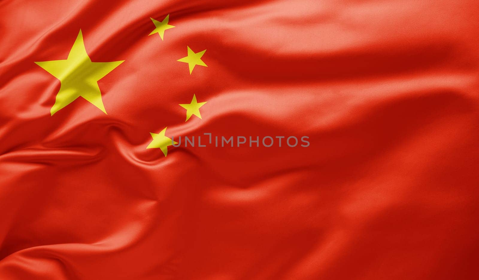 Waving national flag of China