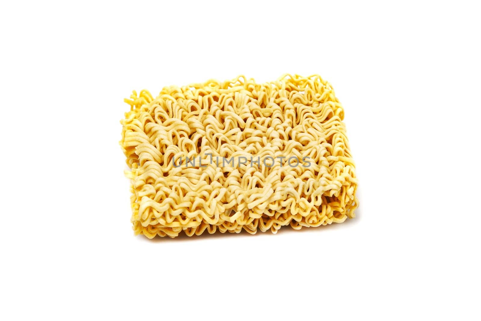 Instant noodles, isolated on white background close-up