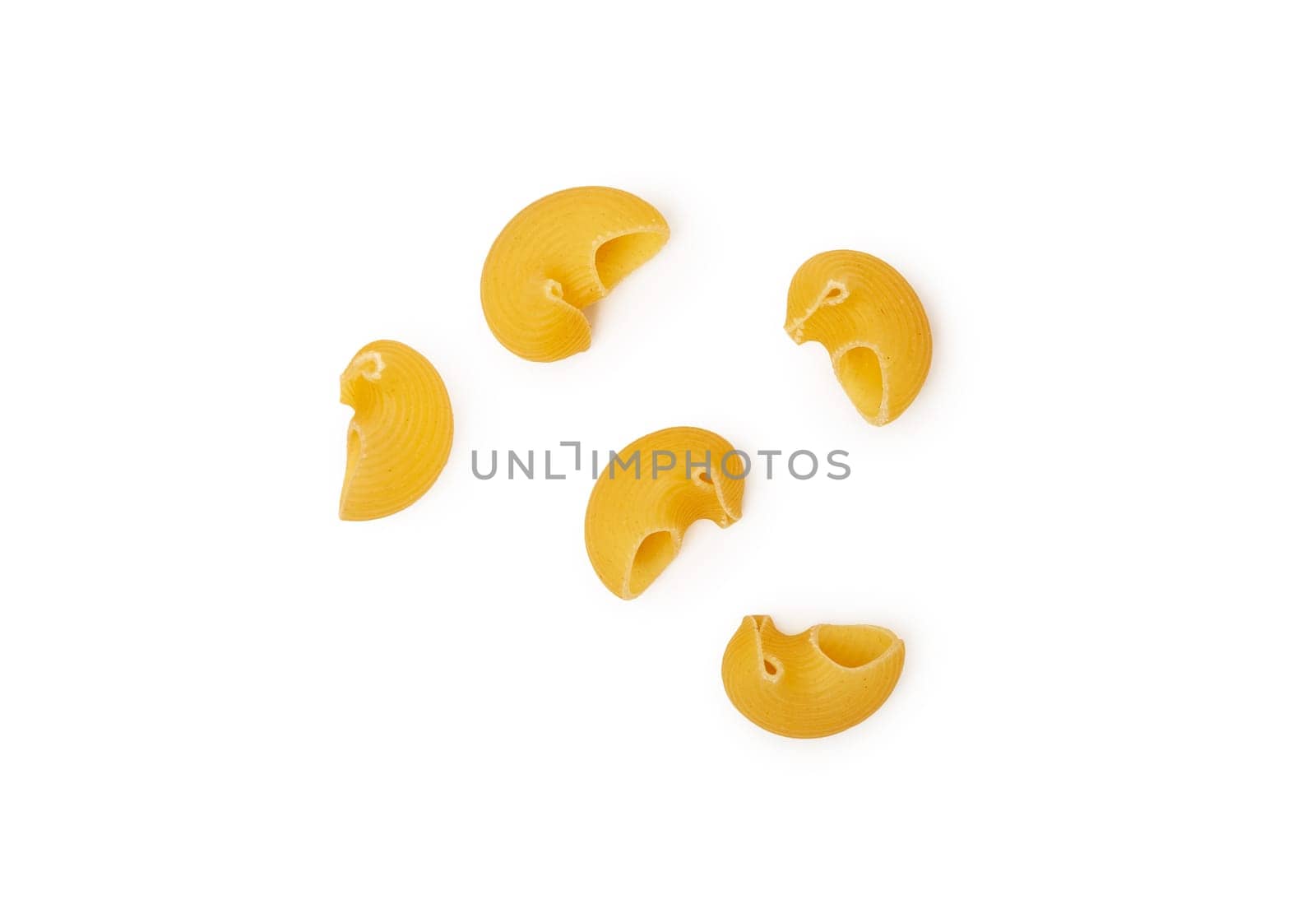 Pipe rigate Italian pasta isolated on white background