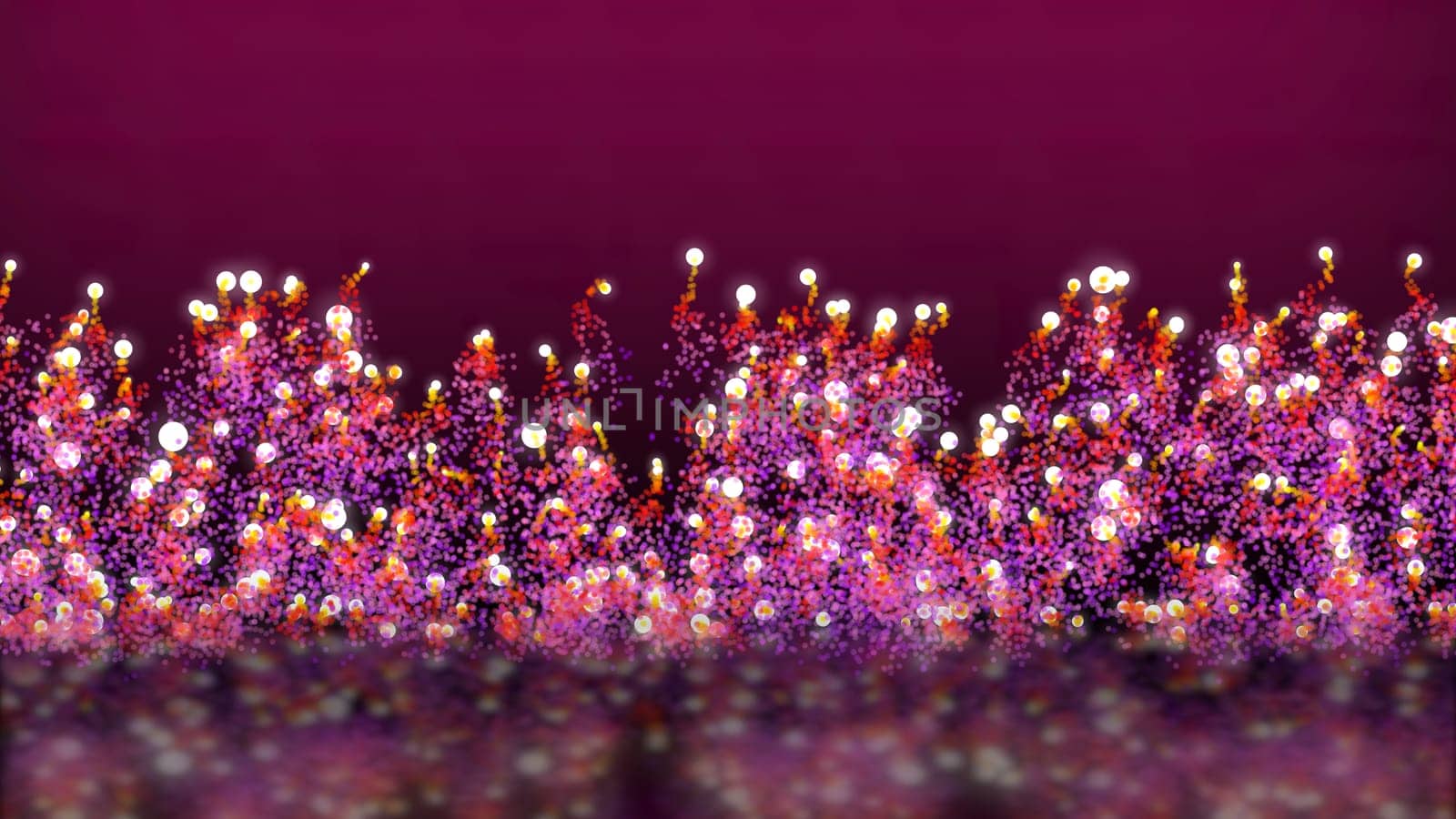 3D illustration, Small ball circle ball Free movement is raising and releasing particles to diffuse.