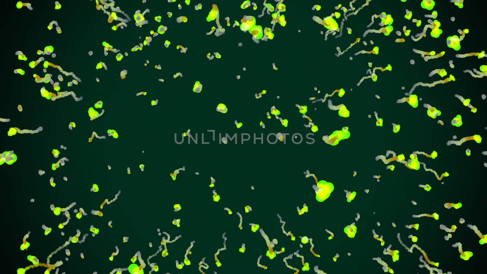 3d illustrations, The movement of the Free-form clouds, such as small green leaves