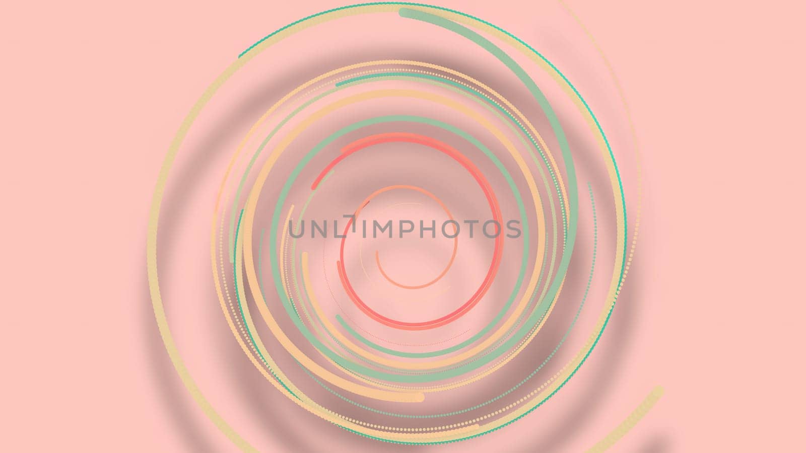 3D illustration,3D rendering, abstract geometric background, lines The circle points are very close together. Until seeing a free curve Many lines that rotate together into a rope. Light pink tone