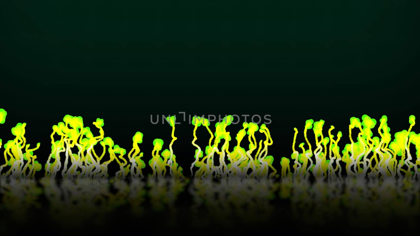 3d illustrations, The movement of the Free-form clouds, such as small green leaves