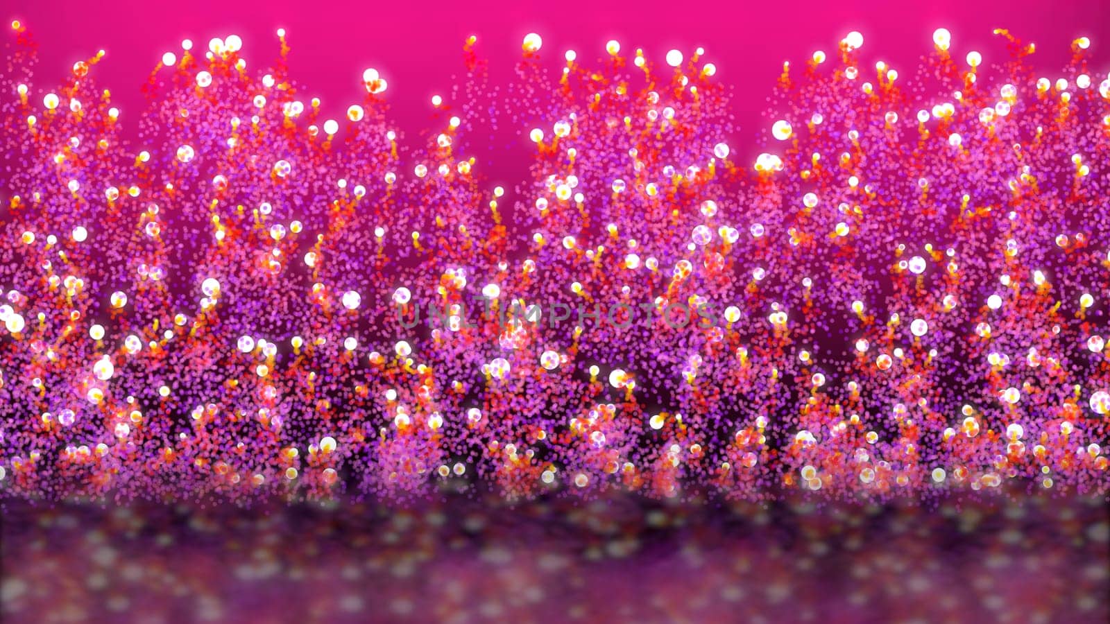 3D illustration, Small ball circle ball Free movement is raising and releasing particles to diffuse.