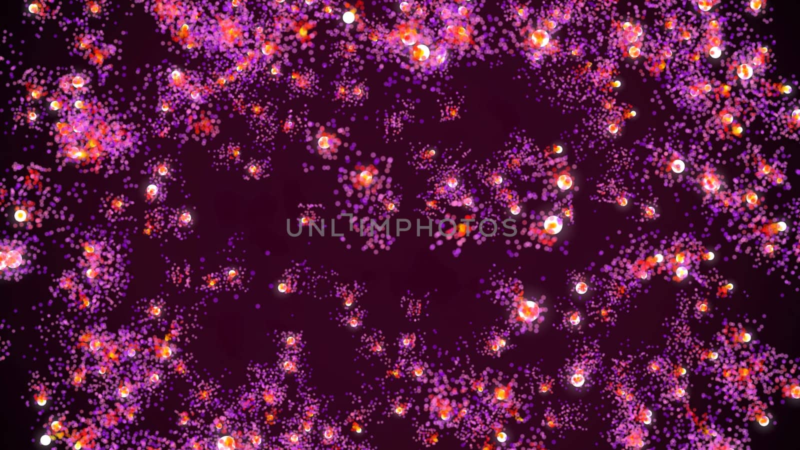 3D illustration, The ball circle, small ball, free movement are breaking out from the centre and letting the particles spread.