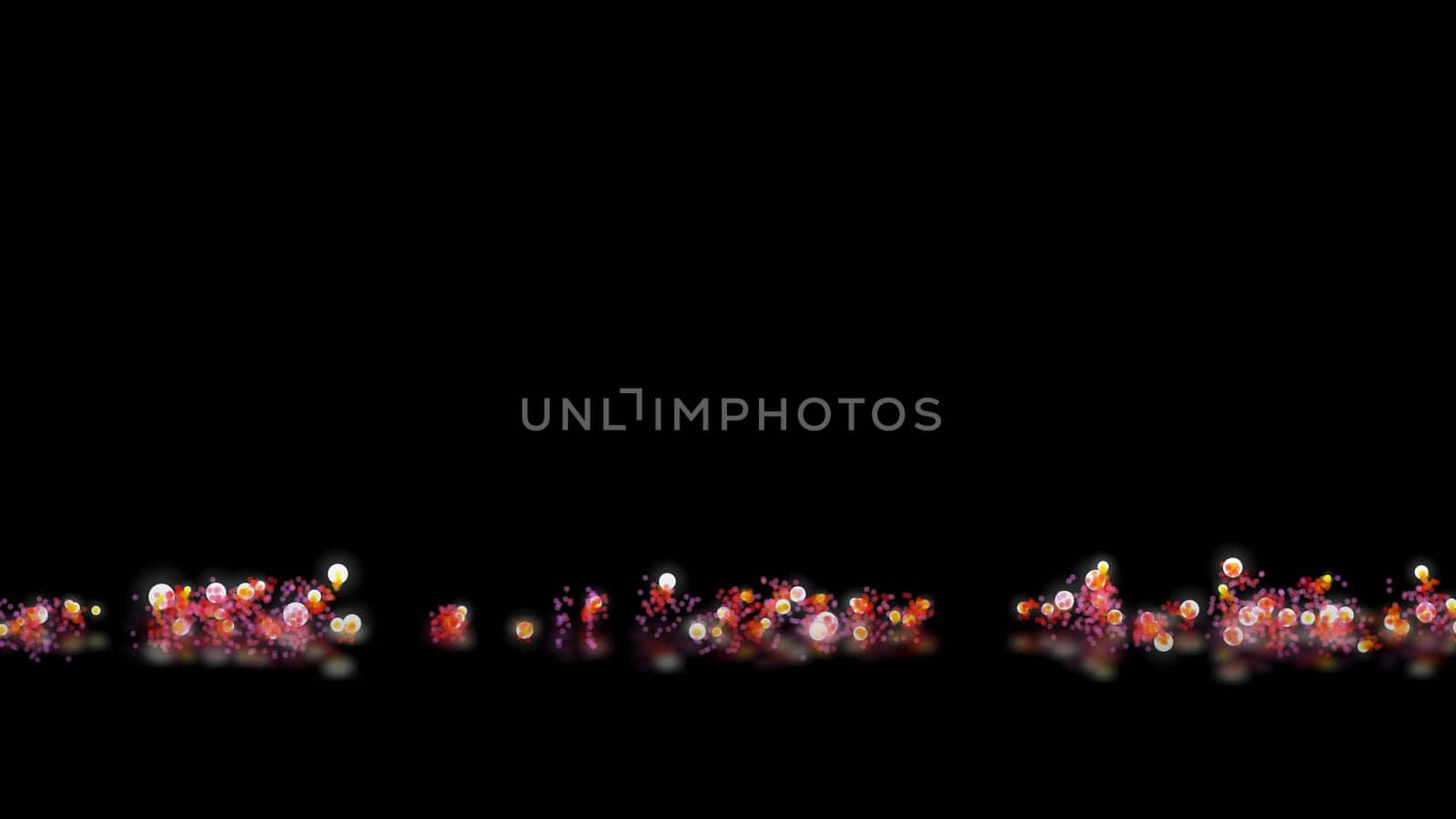 3D illustration, Small ball circle ball Free movement is raising and releasing particles to diffuse.