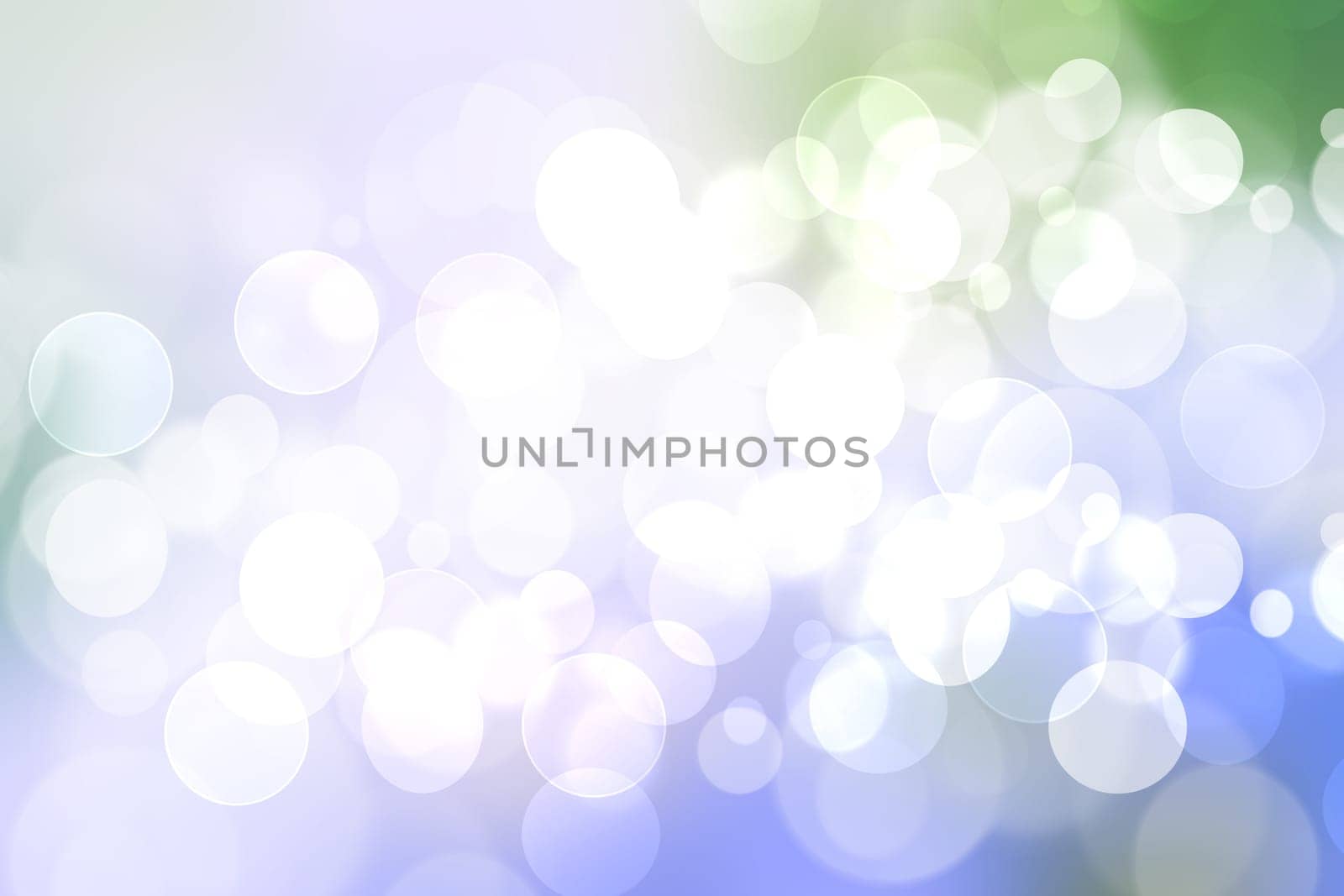 Abstract blurred fresh vivid spring summer light delicate pastel blue white green bokeh background texture with bright circular soft color lights. Beautiful backdrop illustration.