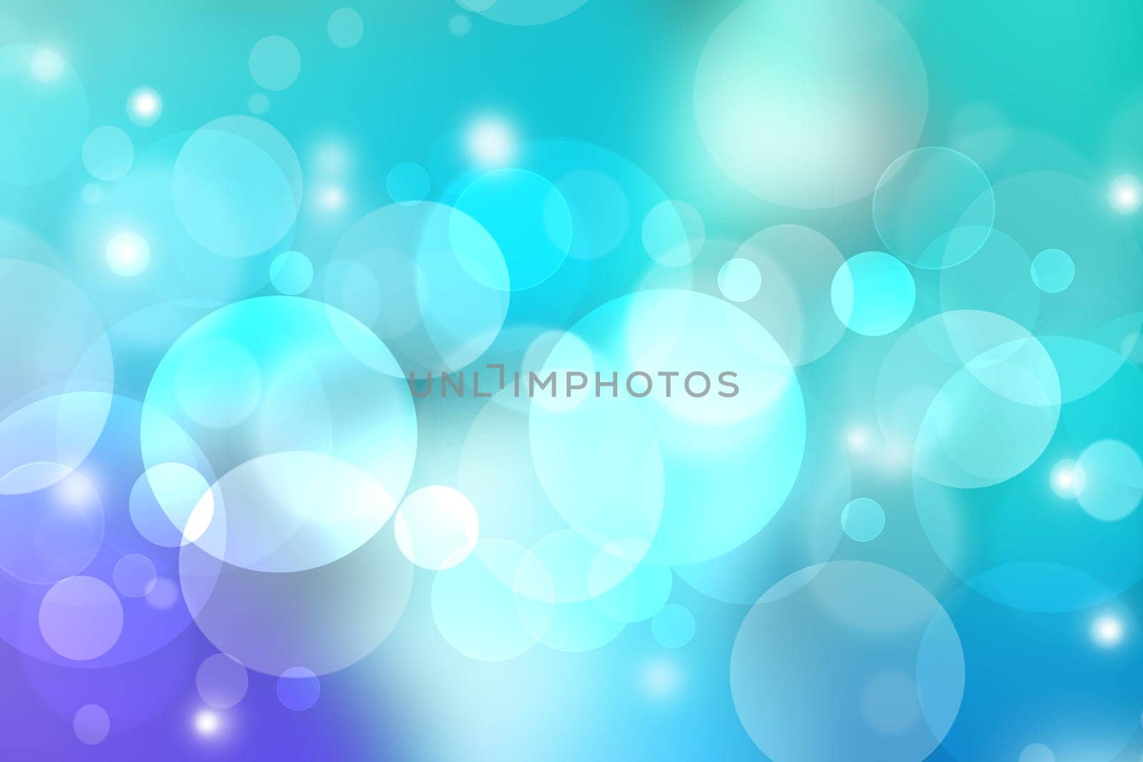 Abstract blurred fresh vivid spring summer light delicate pastel turquoise blue bokeh background texture with bright circular soft color lights. Card concept. Beautiful backdrop illustration.