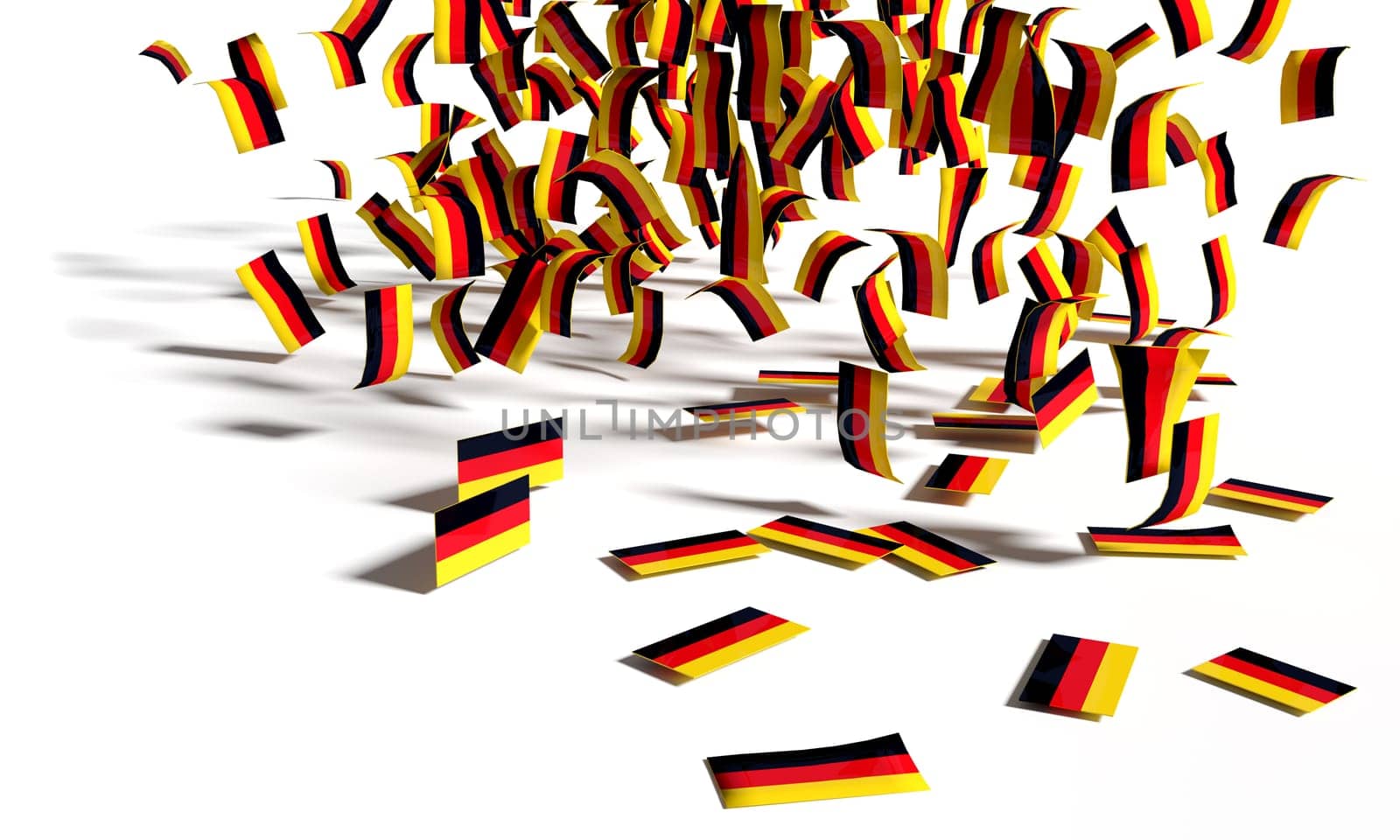 Many flags from Germany are falling to the ground