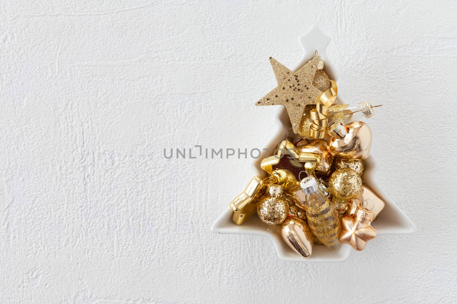 Cheerful Christmas background with festive christmas ornaments