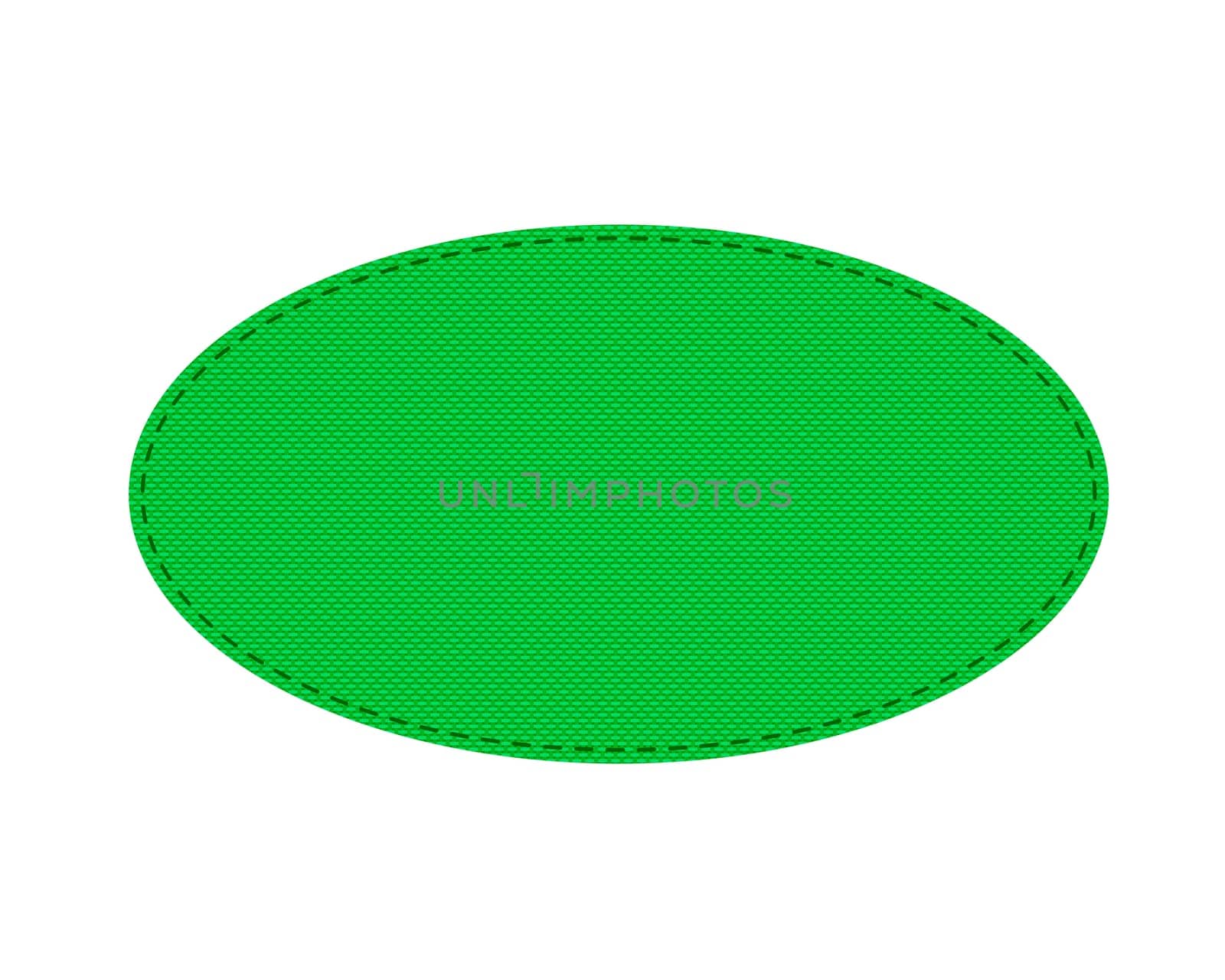 Oval patch with stitches