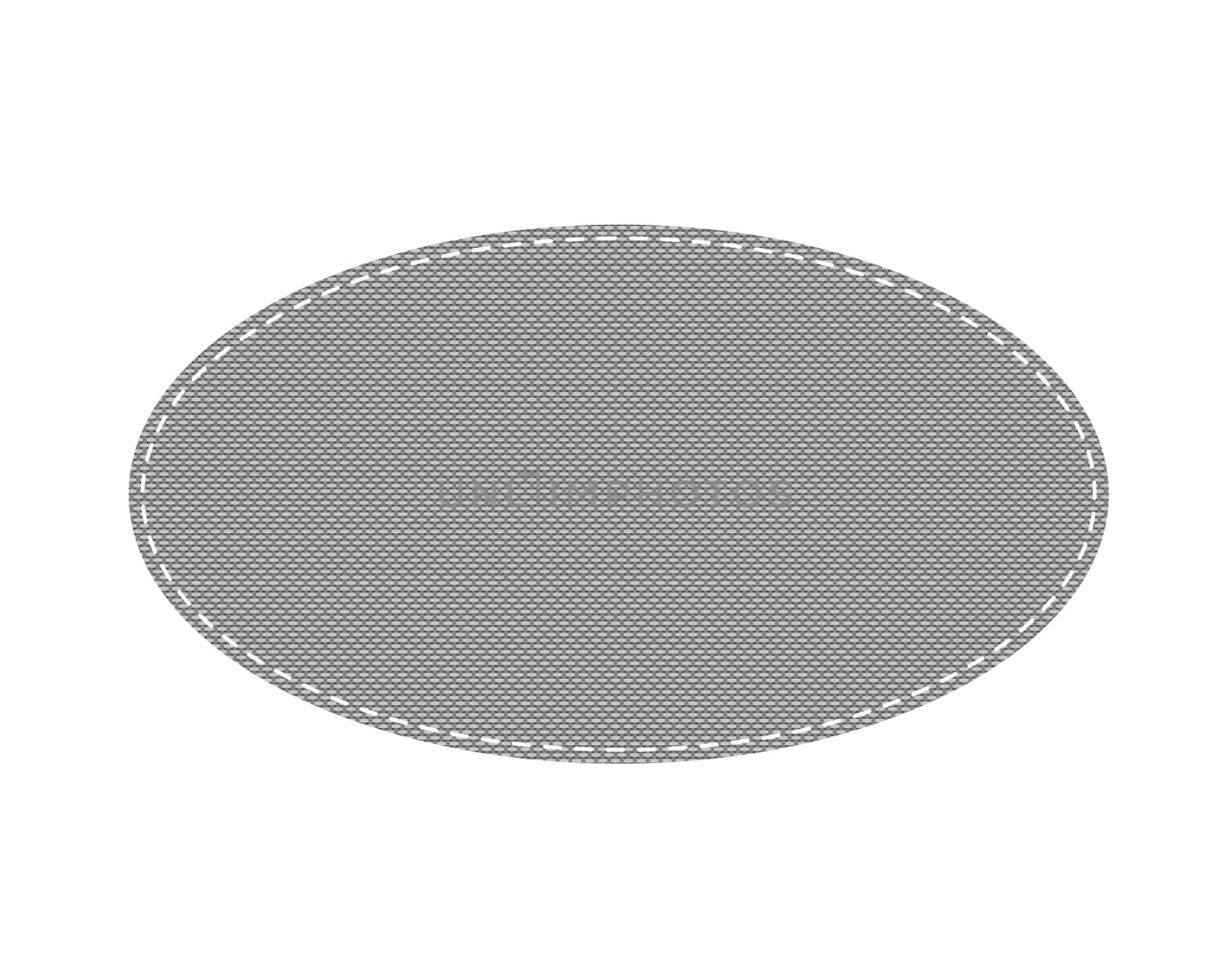 Oval patch with stitches