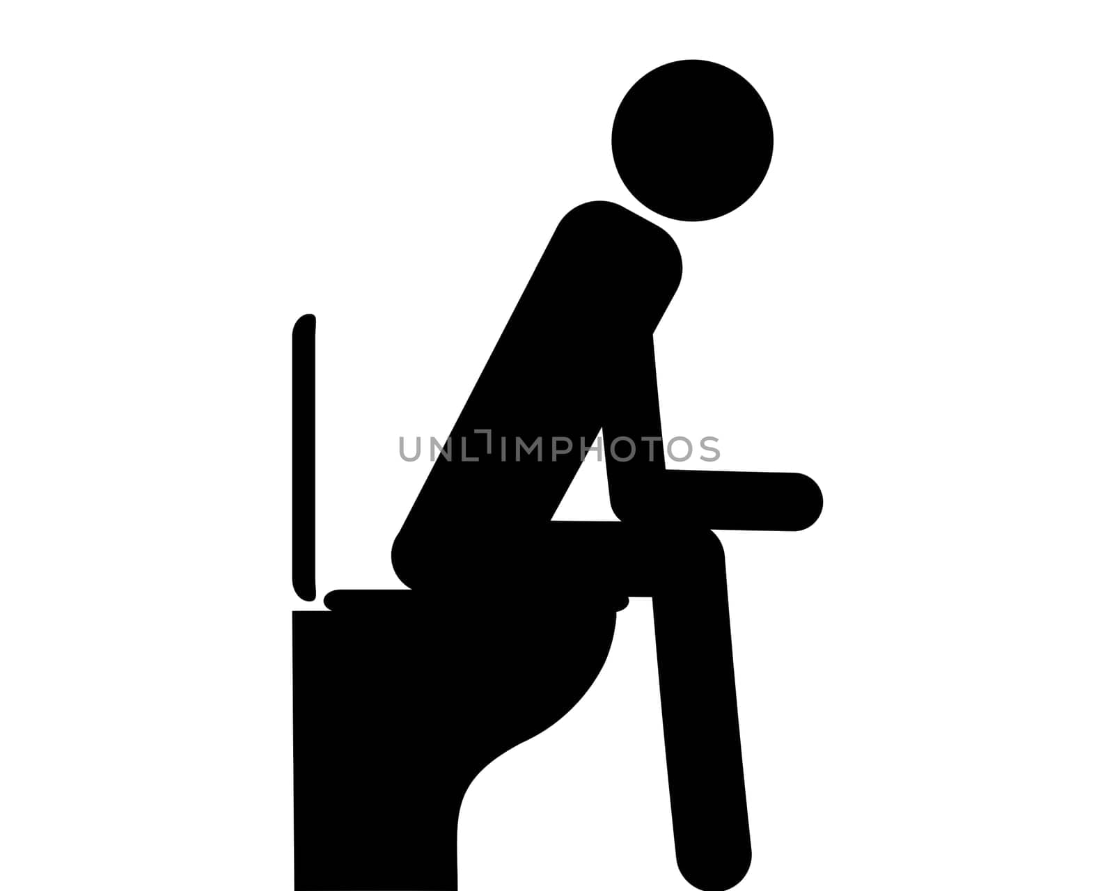 Person auf Toilette