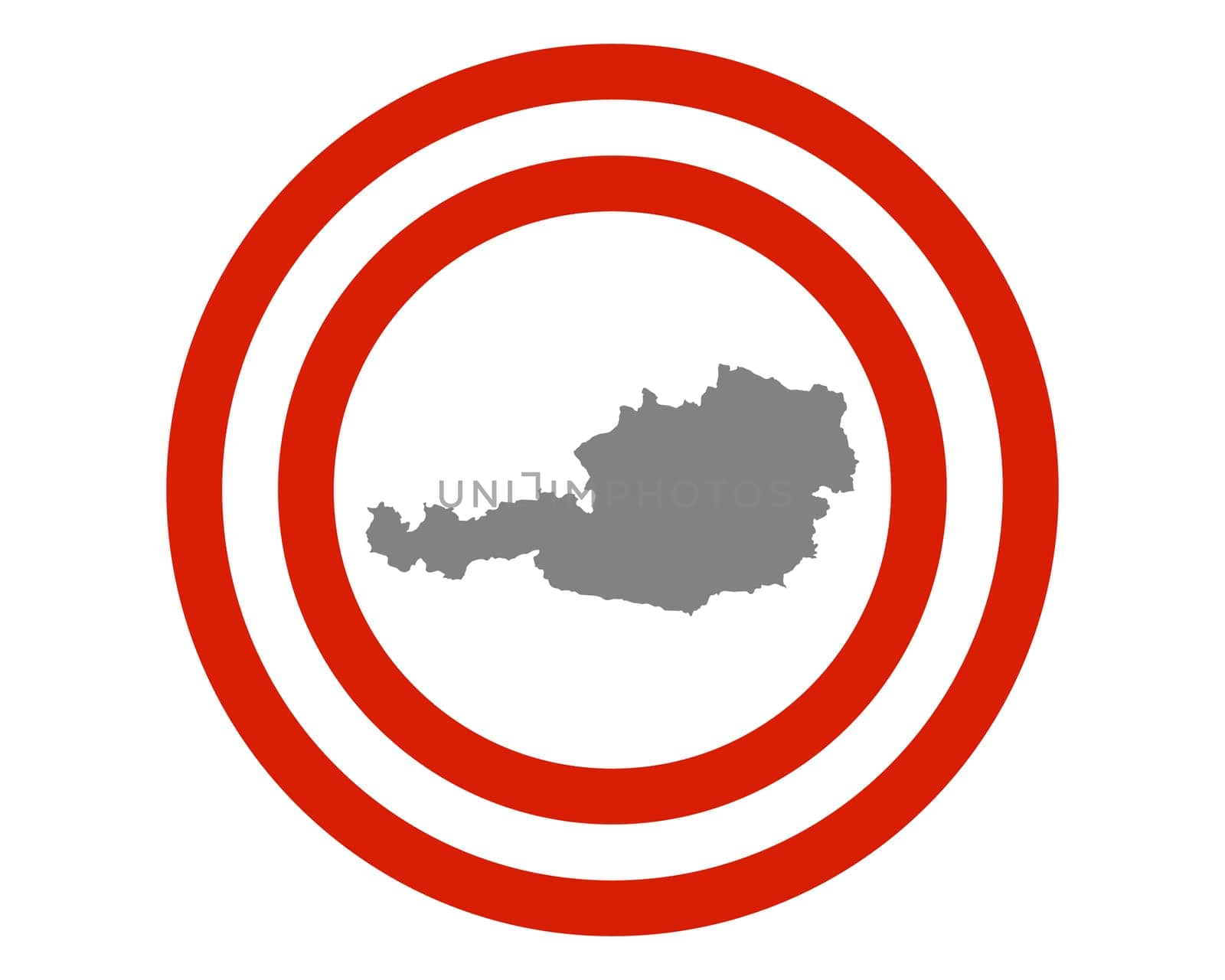 Fahne und Karte von Österreich