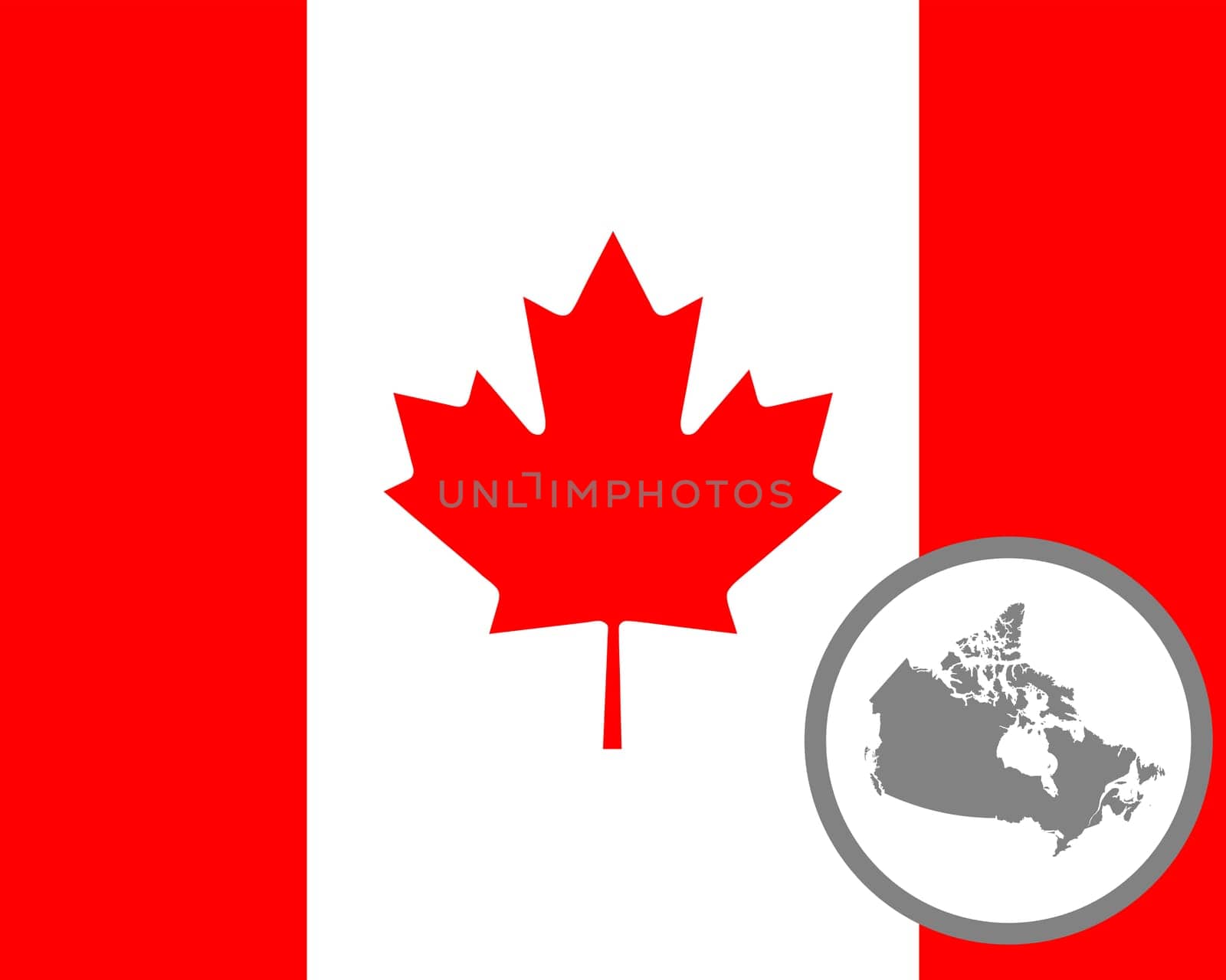 Canadian flag and map